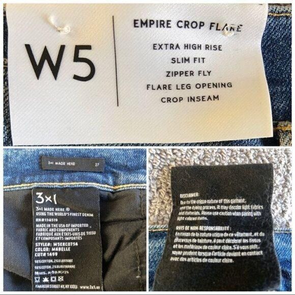 $245 High Waist Denim NWT Cropped Flare Slim Fit - Picture 6 of 8